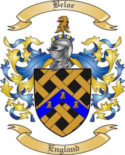 Beloe Family Crest from England