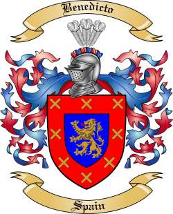 Benedicto Family Crest from Spain