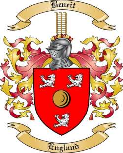 Beneit Family Crest from England