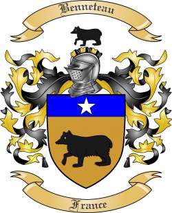 Benneteau Family Crest from France