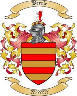 Berrie Family Crest from England