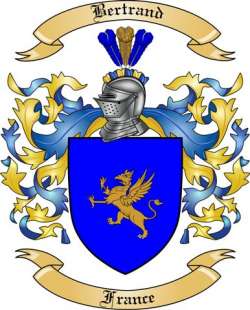 Bertrand Family Crest from France