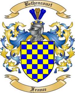Bethencourt Family Crest from France