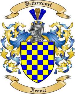 Bettencourt Family Crest from France