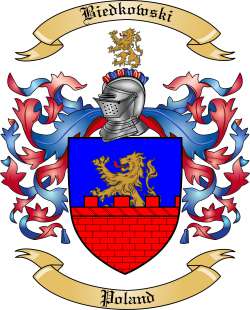 Biedkowski Family Crest from Poland