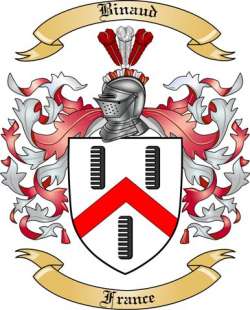 Binaud Family Crest from France
