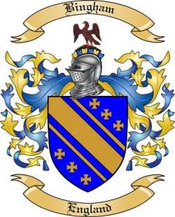 Bingham Family Crest from England