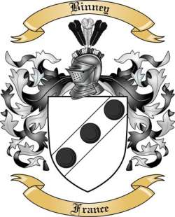 Binney Family Crest from France2