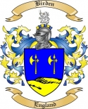 Birden Family Crest from England