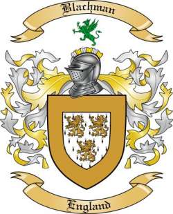 Blachman Family Crest from England