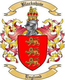 Blackshaw Family Crest from England