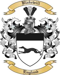 Blakewill Family Crest from England