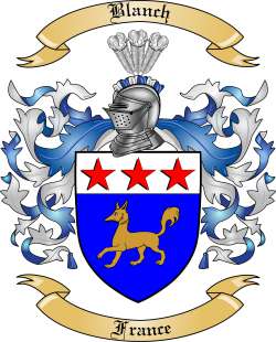 Blanch Family Crest from France