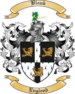 Blank Family Crest from England