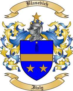 Blasevich Family Crest from Italy