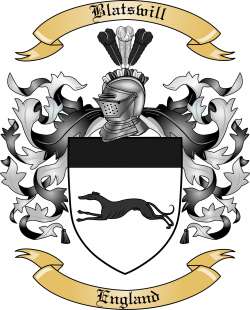 Blatswill Family Crest from England