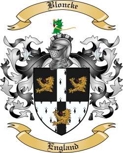 Bloncke Family Crest from England