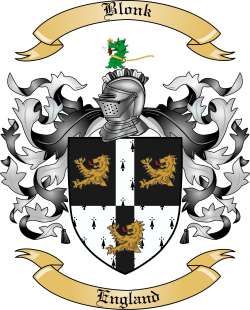 Blonk Family Crest from England