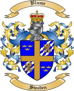 Blume Family Crest from Sweden