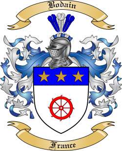 Bodain Family Crest from France