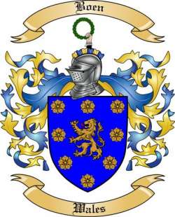Boen Family Crest from Wales