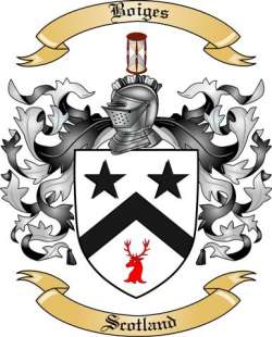 Boiges Family Crest from Scotland