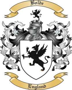 Bolde Family Crest from England