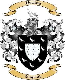 Bolling Family Crest from England