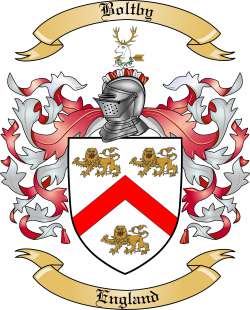 Boltby Family Crest from England