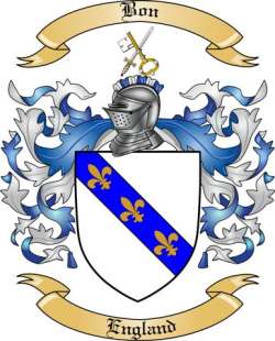 Bon Family Crest from England