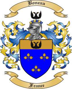 Boneau Family Crest from France