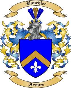 Bouchier Family Crest from France