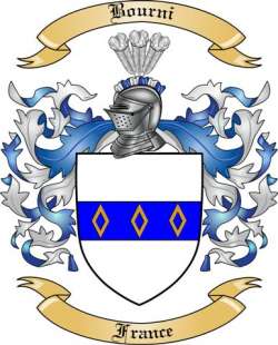Bourni Family Crest from France
