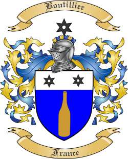Boutillier Family Crest from France