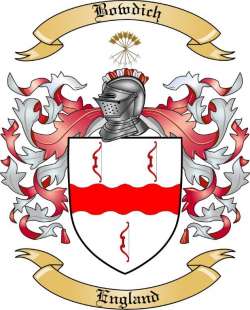 Bowdich Family Crest from England