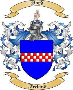 boyd crest family ireland arms coat surname along history