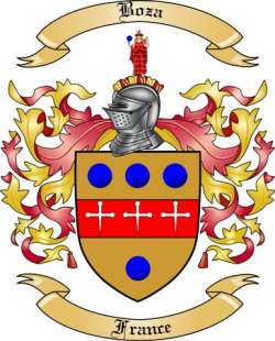 Boza Family Crest from France