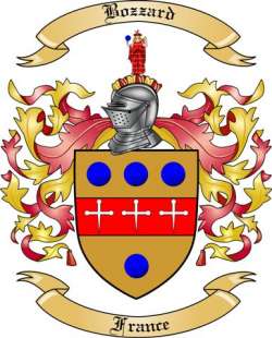 Bozzard Family Crest from France
