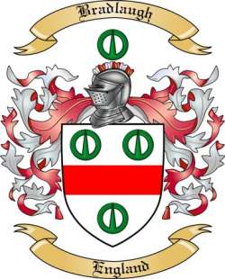 Bradlaugh Family Crest from England