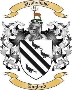 Bradshawe Family Crest from England