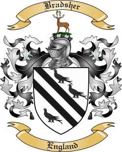Bradsher Family Crest from England
