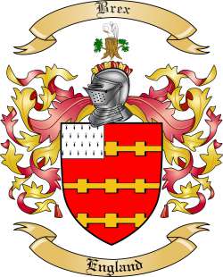Brex Family Crest from England