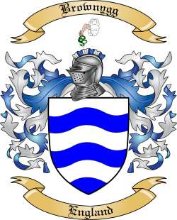 Brownygg Family Crest from England