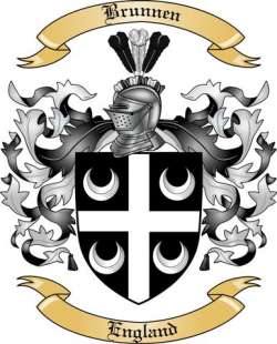 Brunnen Family Crest from England
