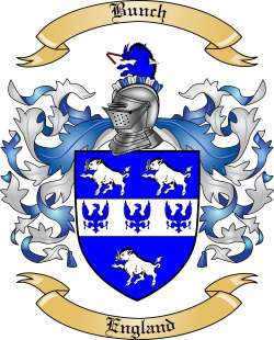 Bunch Family Crest from England