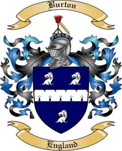 Burton Family Crest from England