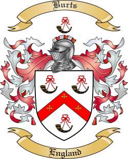 Burts Family Crest from England