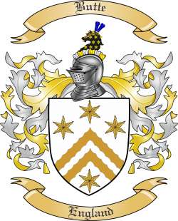 Butte Family Crest from England