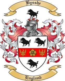 Bysshe Family Crest from England