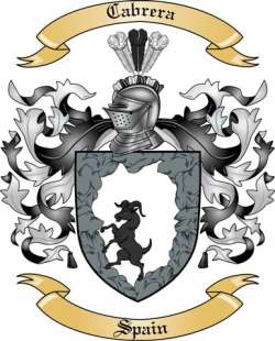 Cabrera Family Crest from Spain